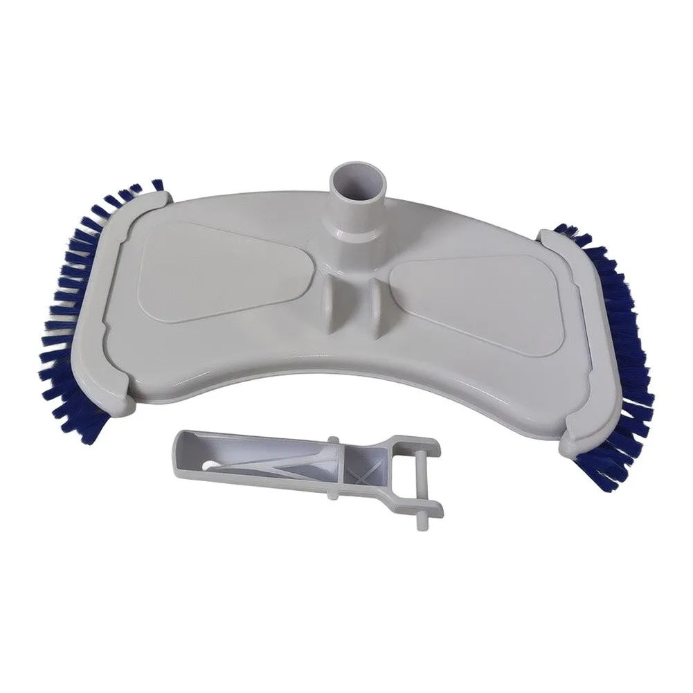 PP Plastic Pool Vacuum Head Featuring Curved Profile and 360-Degree Nylon Brush System for Efficient Debris Removal