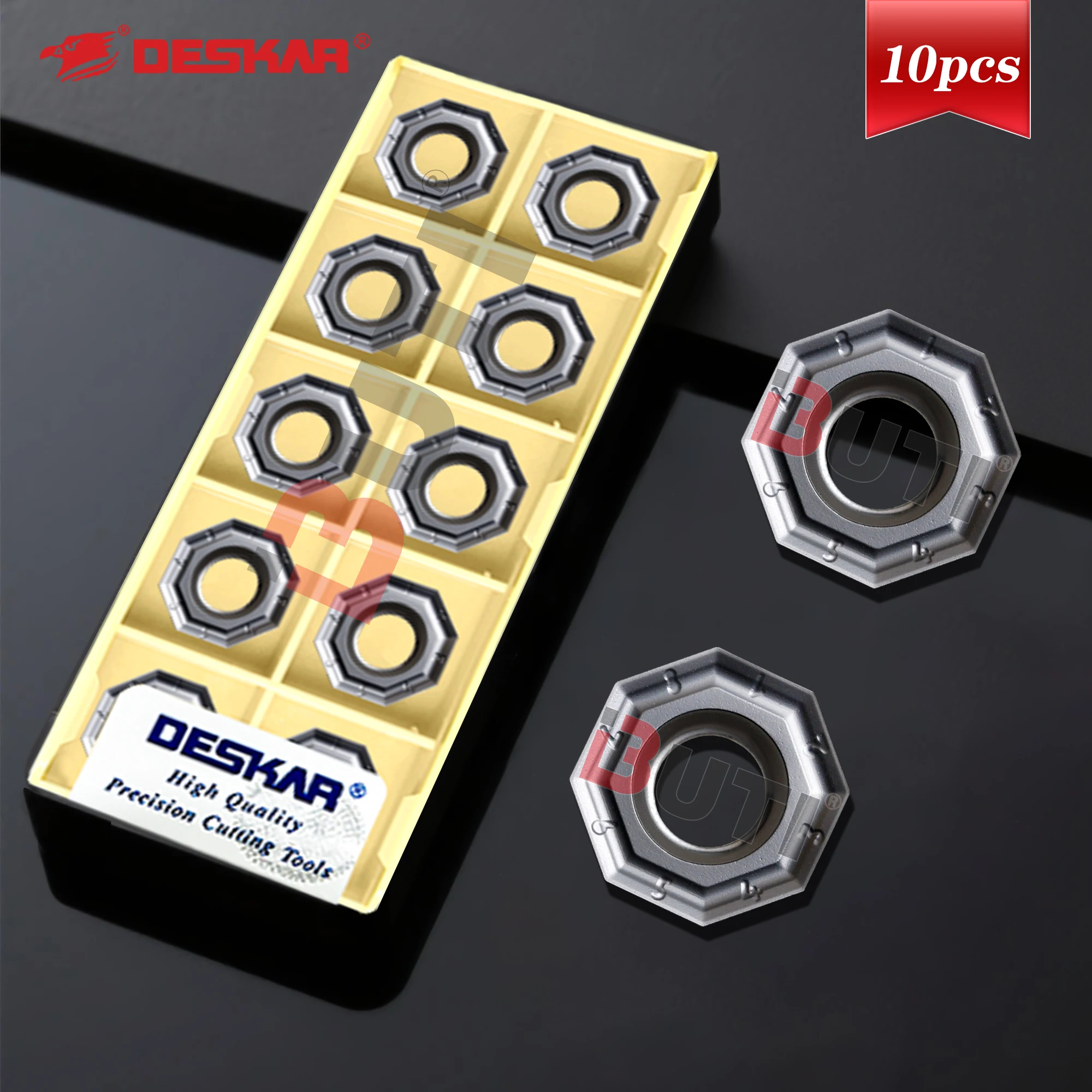 DESKAR 100% الأصلي 10 قطعة CNC طحن إدراج ONMU050505 LF6018 للتصنيع العام من الفولاذ المقاوم للصدأ أدوات مخرطة مثمنة