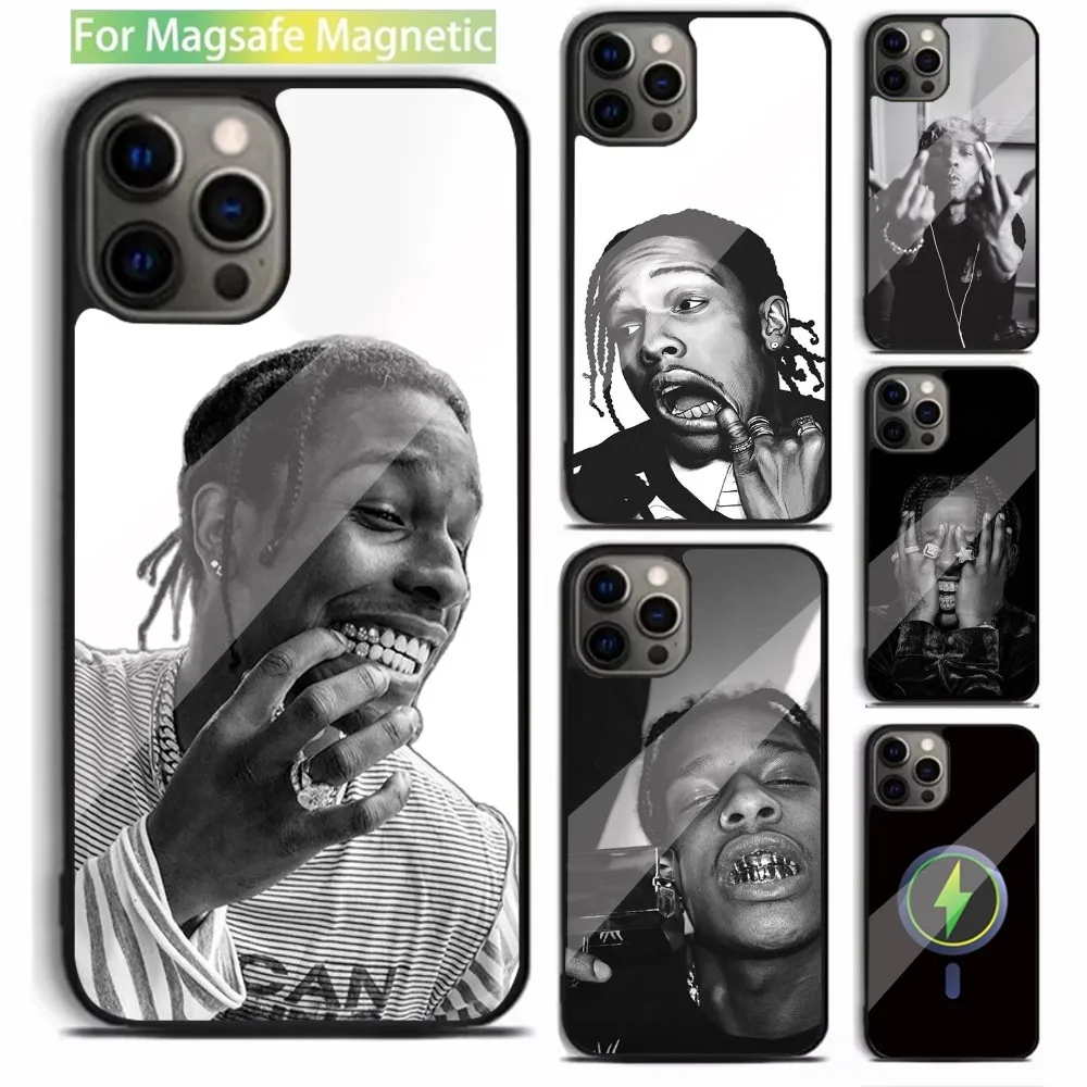 

Rapper ASAP Rocky Phone Case For iPhone 16,15,14,13,12,11,Plus,Pro,Max,Mini Magsafe Magnetic Wireless Charging