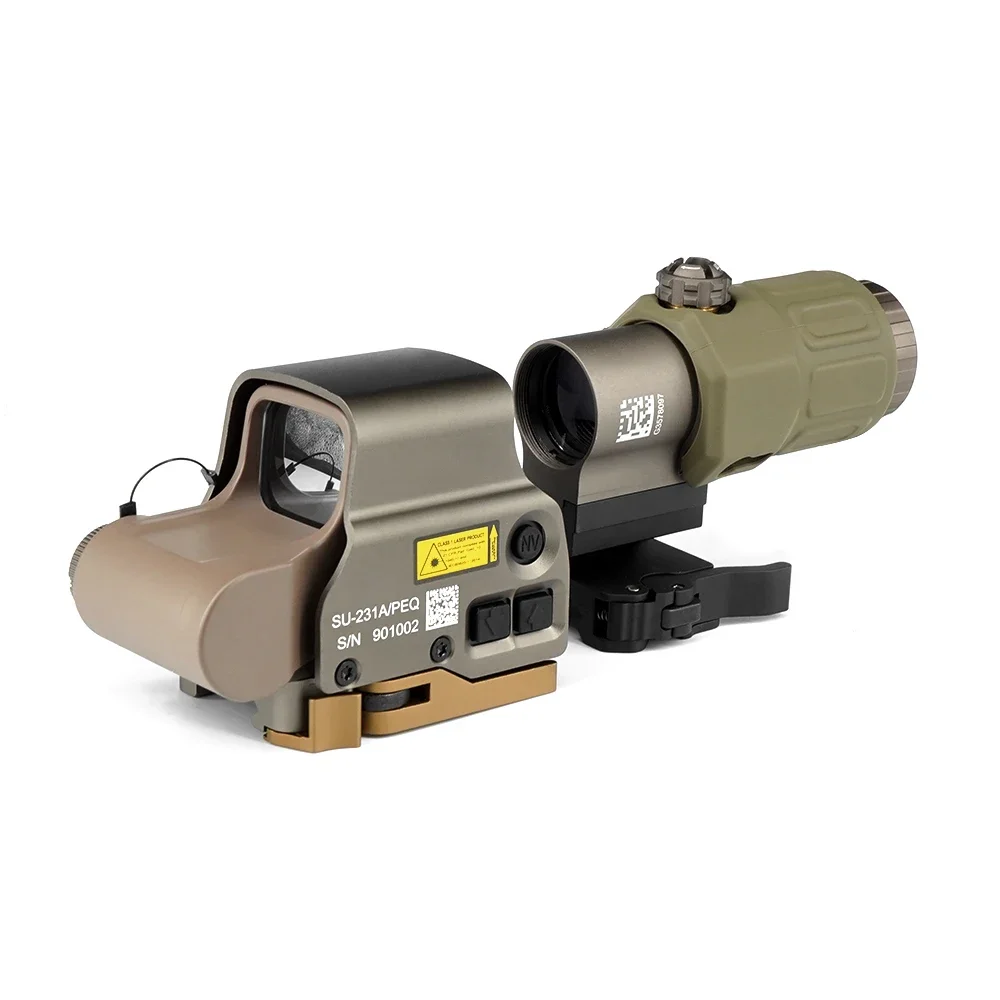EXPS3 Red Dot Sight with Fast Optic Riser and FTC Mount G33 3X Magnifier Combo with Mil/Flag Full Markings - view 2