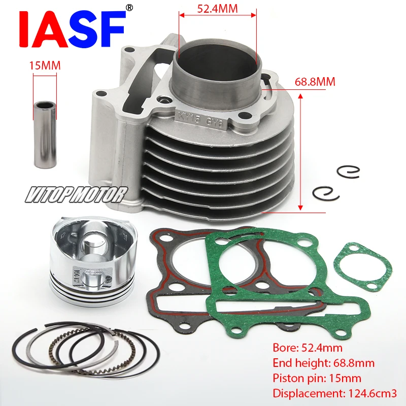 

Подходит для скутера Kymco Jonway Baotian Italika DS125 WS125 CS125 CK125, комплект цилиндров двигателя мотоцикла, блок прокладки поршневого кольца