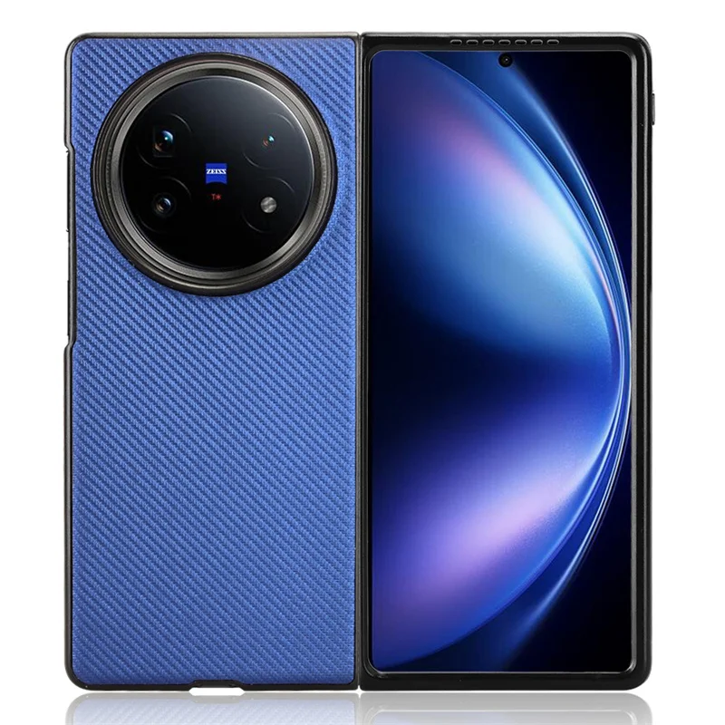 حافظة لهاتف Vivo X Fold 5 حافظة جلدية مقاومة للخدش من ألياف الكربون لهاتف Vivo X Fold 5 حافظة هاتف واقية صلبة