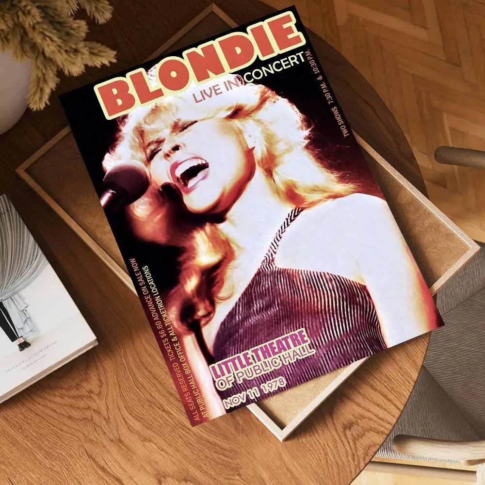 فاسق روك باند بي بلوندي ورق أبيض ملصق HD جودة ملصق جدار الفن اللوحة غرفة الدراسة جدار ديكور #3