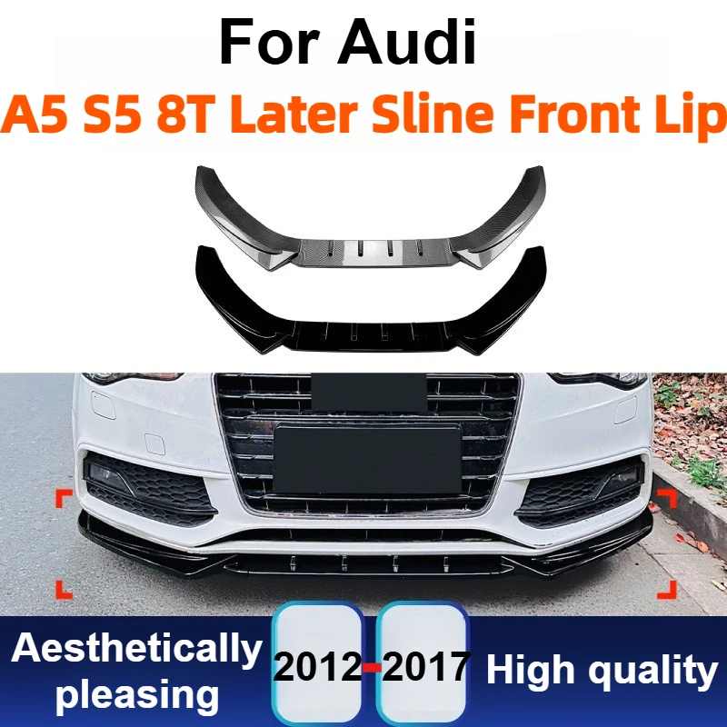 

For Audi A5 S5 8T S-Line 2012-2017 Front Bumper Lip Splitter Spoiler Body Kit Sport Style Lower Valance Exterior Modification