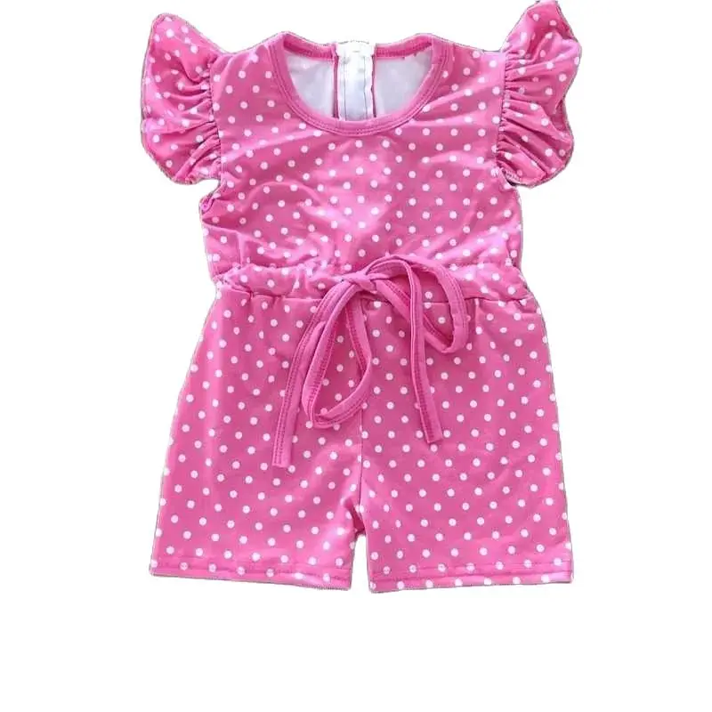 

Pink Little girls overalls romper newborn Girls Boutique 0-2 years romper jumpsuit cotton home wear easy to wash