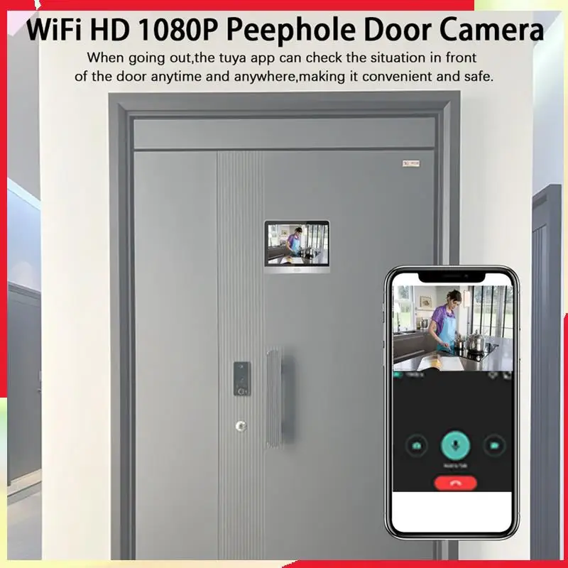 B18B デジタルナイトビジョンキャットアイドアベル - ご自宅用 Tuya Wifi スマートモニタリング