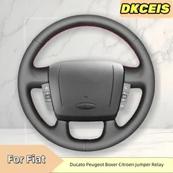 Car Steering Wheel Cover Faux Leather For Fiat Ducato Peugeot Boxer Citroen Jumper Relay ProMaster Steering Wheel Braiding Cover