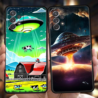 Alien Martian UFO Phone Case for Samsung Galaxy A55 A35 A15 A14 A25 A54 A51 A71 A72 A73 A32 A52 A52S A41 5G Silicone Shell Capas