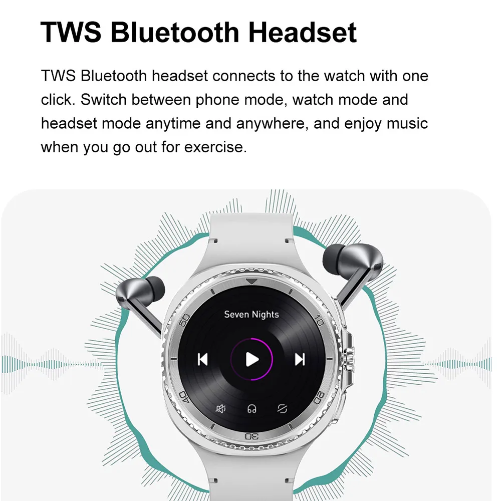 Nowy Smartwatch DT Watch 8 Classic 2025, 1 GB Pamięci, Muzyka, Wideo, Połączenia Bluetooth, Wodoodporność IP68, Ekran AMOLED, Kompatybilny z Słuchawkami TWS