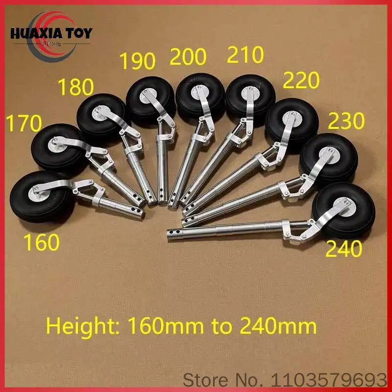 115mm To 205mm D4 Or D5 Strengthened Damping Kneeling Landing Gear Worm Shock Tripod  For Diy 5-10kg Rc Aircraft Edf Plane Parts