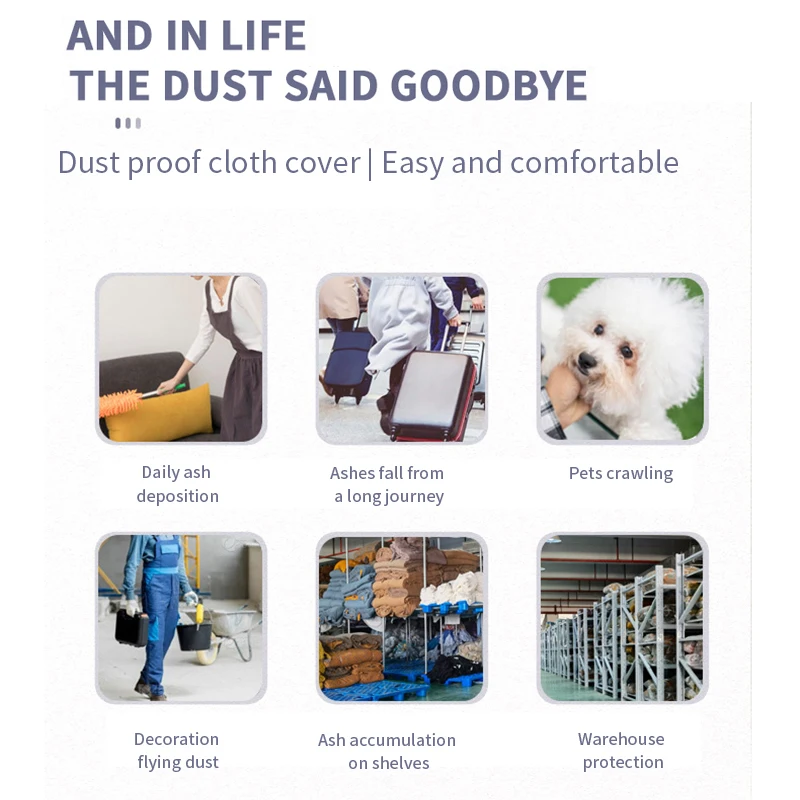 Furniture Dust Cover Polyester Breathable Sofa Cover Machine Washable Household Dust-proof Cloth Suitable for All Furnitures