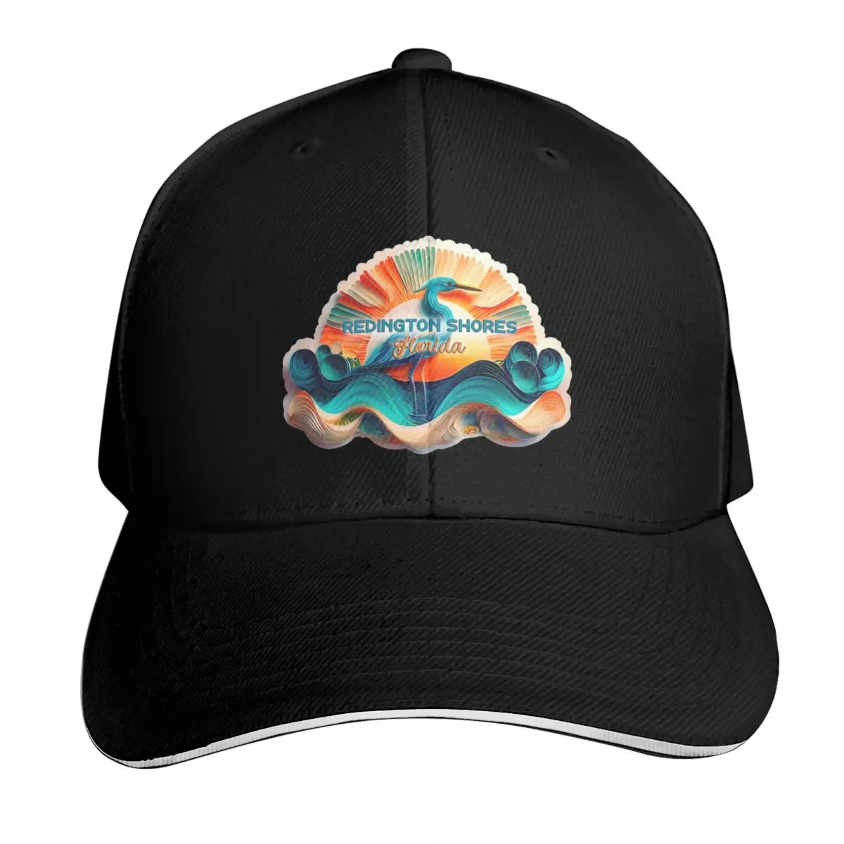 Redington Shores, Redington Beach Florida, N. Redington Beach, Blue Heron & Sunset Gorra de béisbol, sombrero de playa para niña y hombre