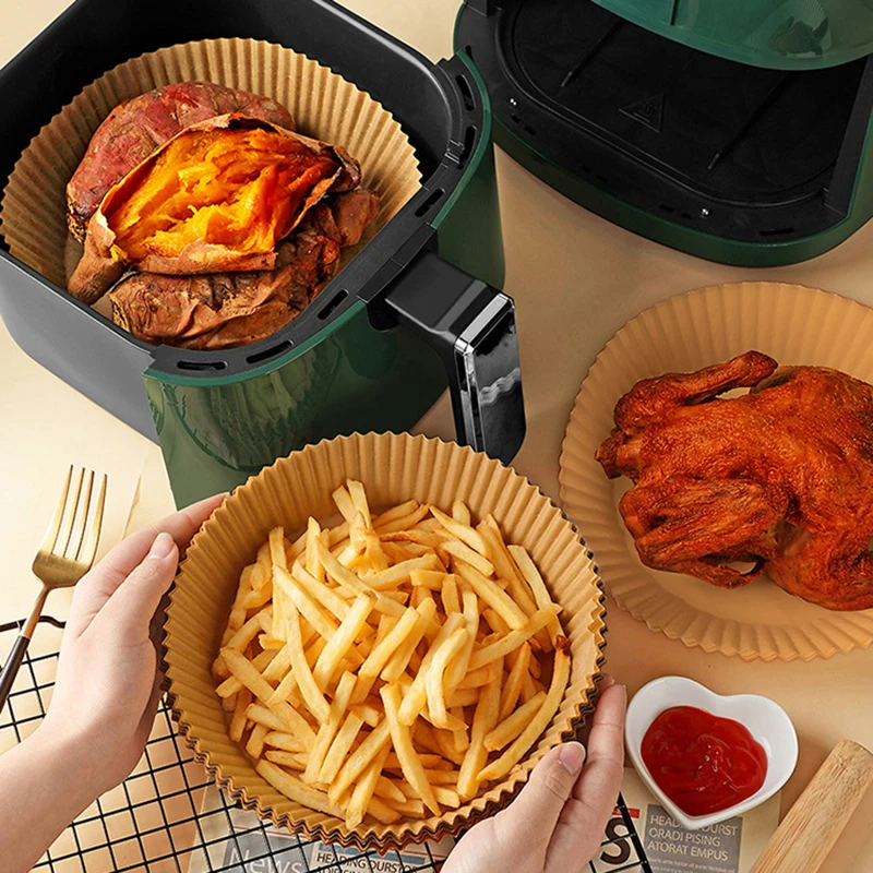 100PCS Air Fryer Special Fryer Paper Greaseproof Paper Round Blotter Baking Paper Kitchen Greaseproof image 2