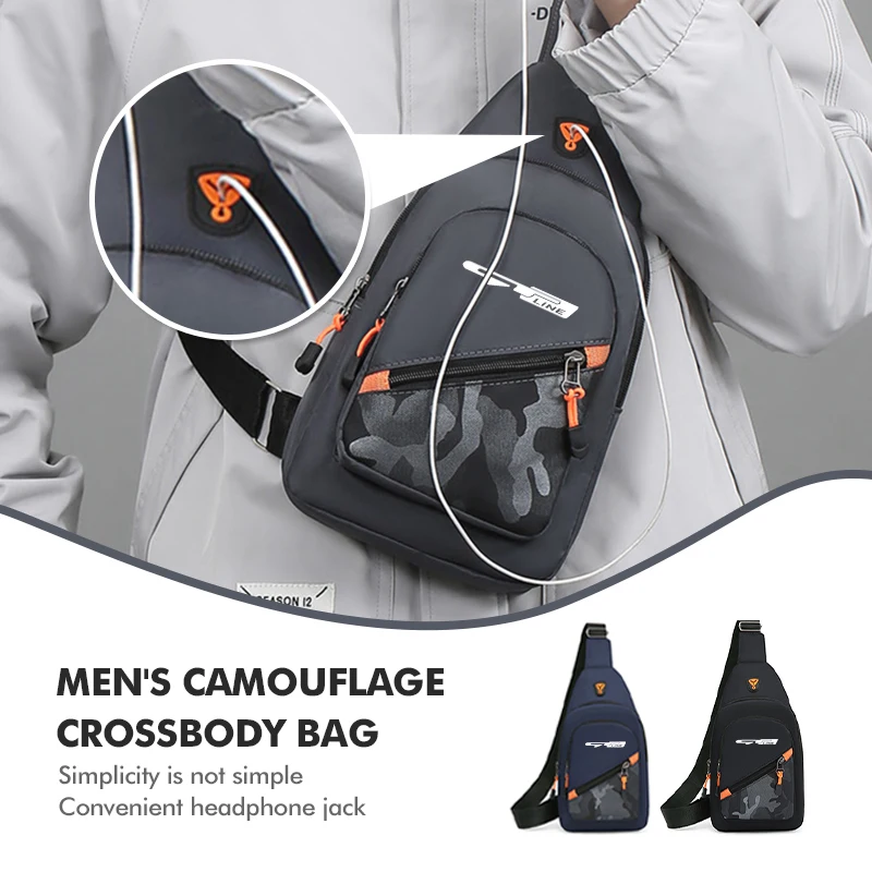Sacs à bandoulière avec logo de voiture pour hommes, sac de poitrine pour sports de plein air, sac à bandoulière pour KIA Rio K5 K2 Sportage Ceed Sorento Picanto Stinger Soul