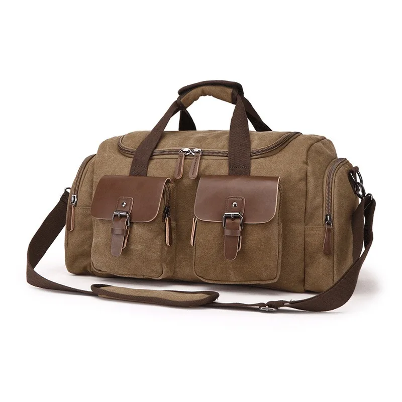 

Nesitu Large Big A4 Coffee Black Blue Green Grey Khaki Canvas Business Trip Men Women Travel Bag Shoulder Messenger Duffle M6069