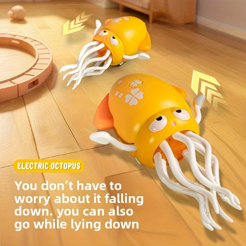 Interactive Dancing Squid Toy with Lights and Music USB Rechargeable Electric Stress Relief Fun Toy Ideal for Christmas Gifts