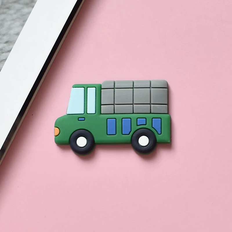 5 Pcs Creative Cartoon PVC Fridge Magnets Car Public Transport Magnetic Toys Toddler Souvenir Refrigerator Magnets Home Decor
