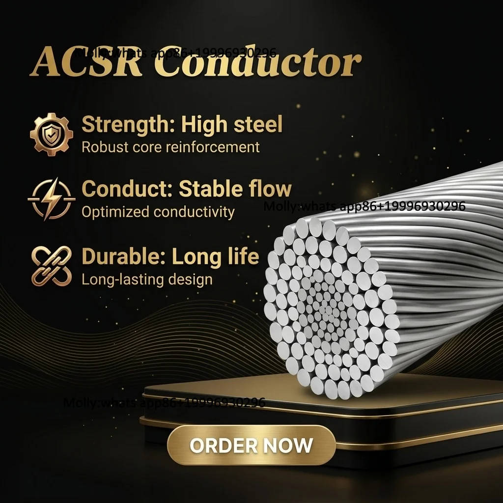 Wolf High Voltage Aluminum Cable Overhead Power Lines 35kV 16A Rated Bare Conductor ASTM B232/IEC 61089/BS 215 Standards