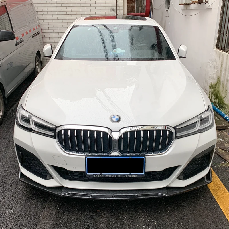 

Car Front Bumper Lip Body Kit Spoiler Diffuser Guard Carbon Fiber Look ABS For BMW 5 Series G30 G38 525i 530i 540i 2021-2022