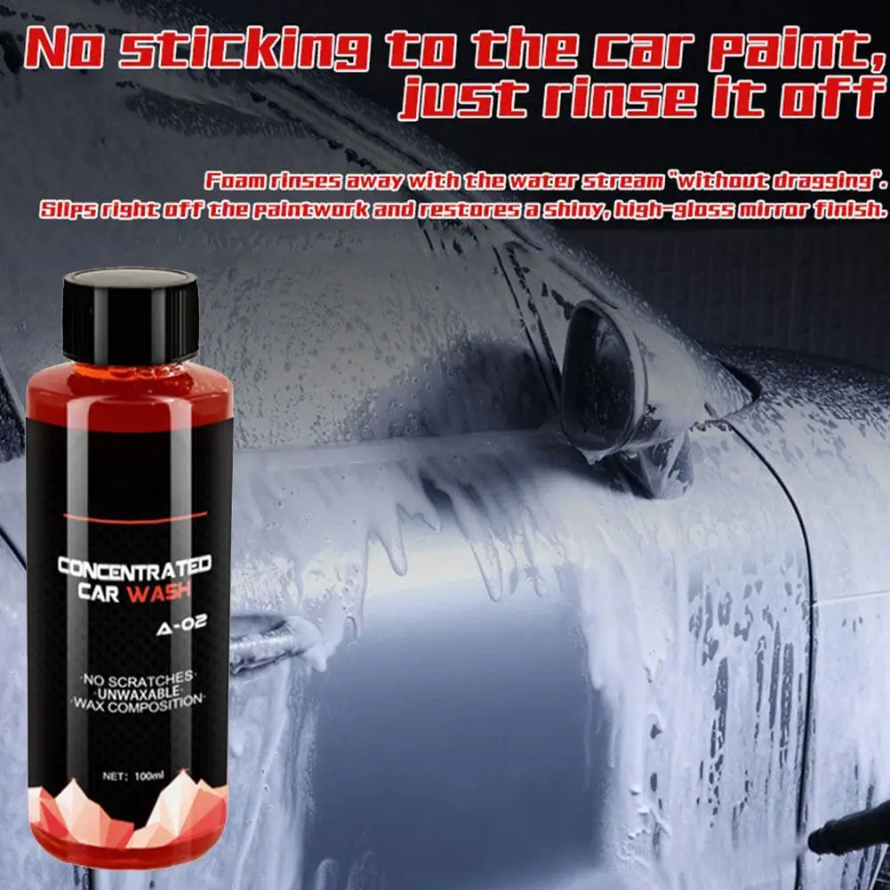 Car Foam Liquid Contaminant Remover 100ml High Foam Multifunctional Highly Concentrated Deep Clean & Restores Car Wash Shampoo