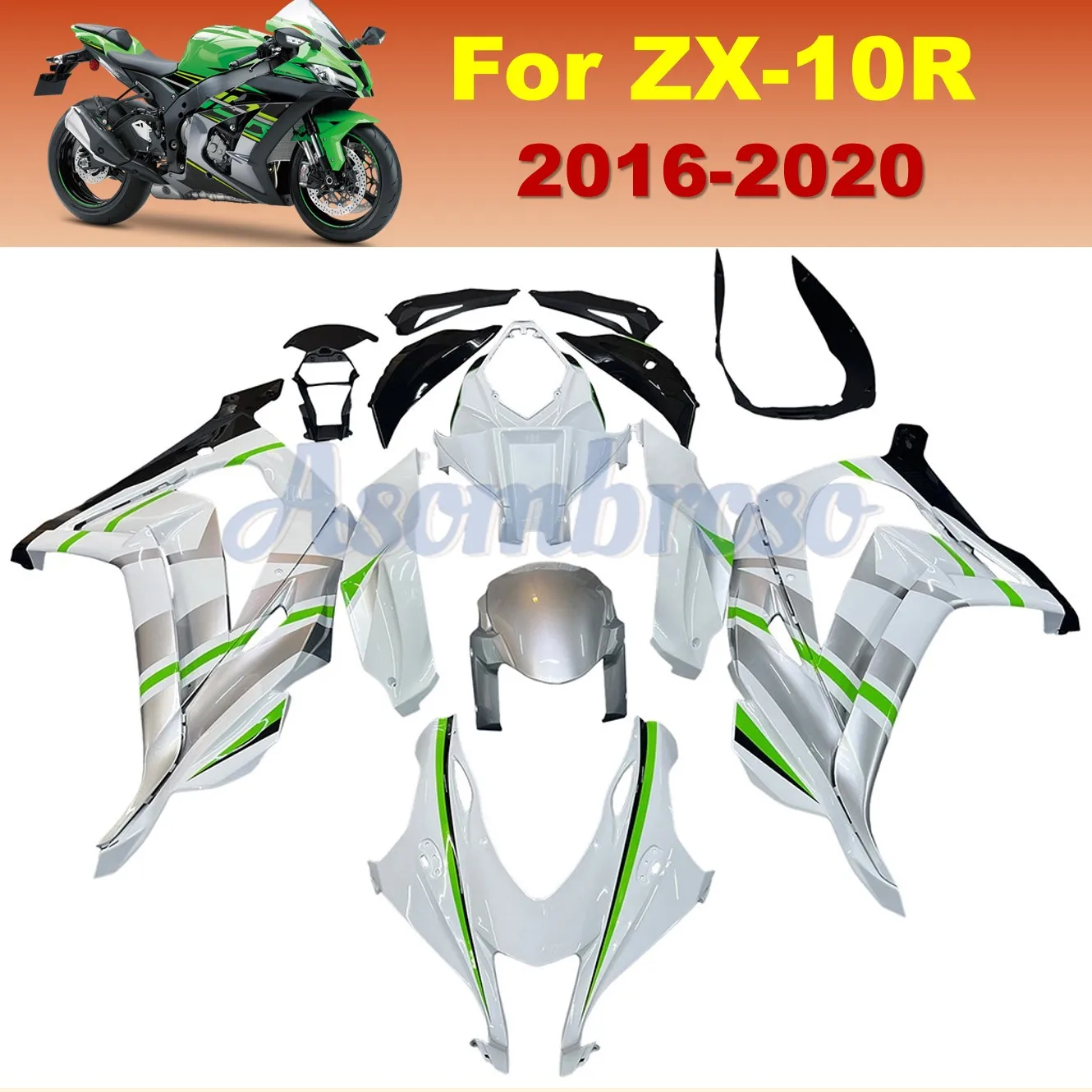 

Motorcycle Fairing kit for Kawasaki Ninja ZX10R 2016 2017 2018 2019 2020 ZX-10R 16-20 Full ABS Fairings YT