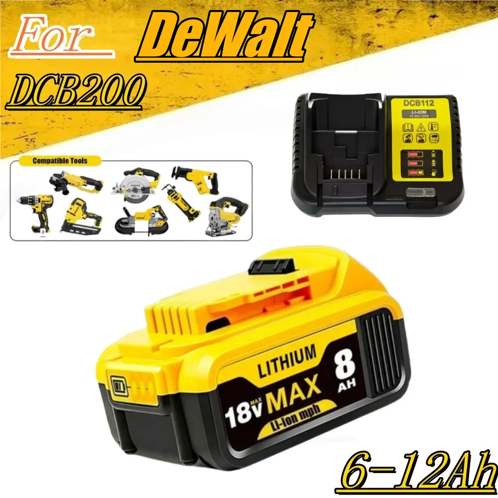 

For dewalt Battery 18V 5.0Ah DCB184 + for Dewalt charger 18V 3A Compatible for dewalt DCB201 DCB200 DCB204 with LED Indicator