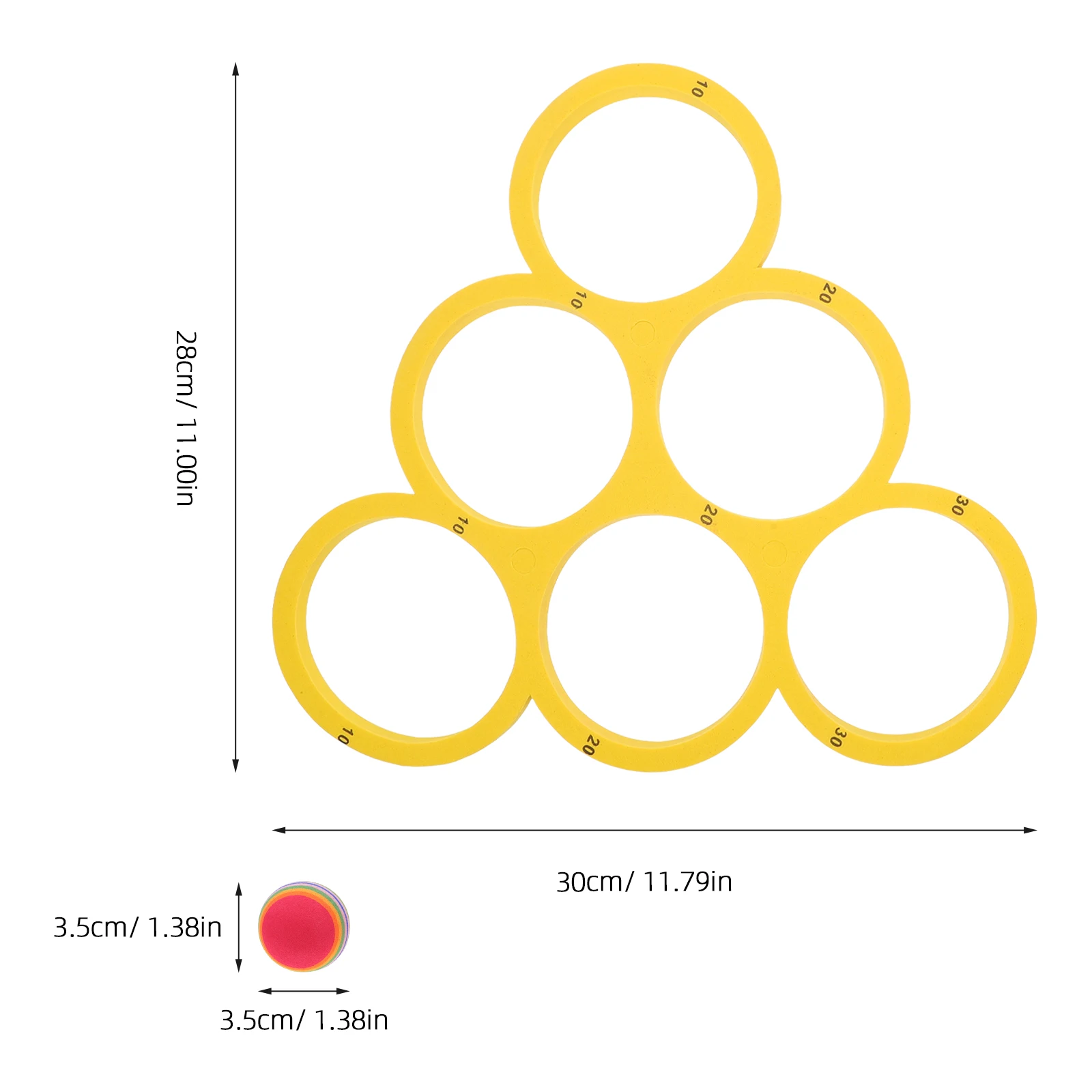 Zestaw do gry w rzucanie kółkami Eva z 12 pływającymi kółkami do basenu, sportów rodzinnych, gier wodnych na świeżym powietrzu z oznaczeniami punktacji.
