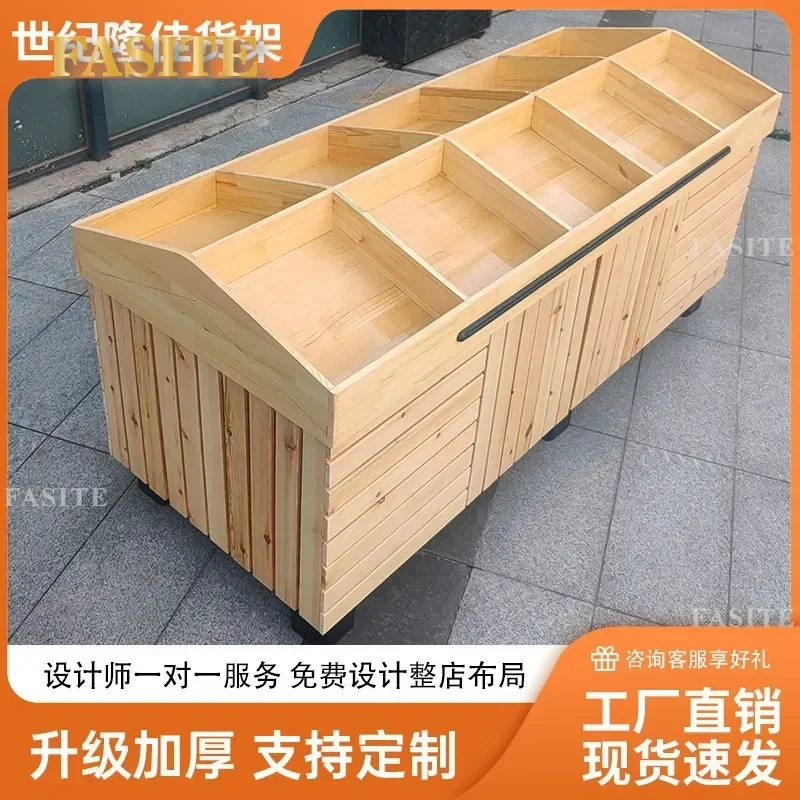 For Wooden Supermarket Shelves Fruit Vegetable Display Rack Convenience Store Shelf Nakajima Cabinet Retail Shop Organizer