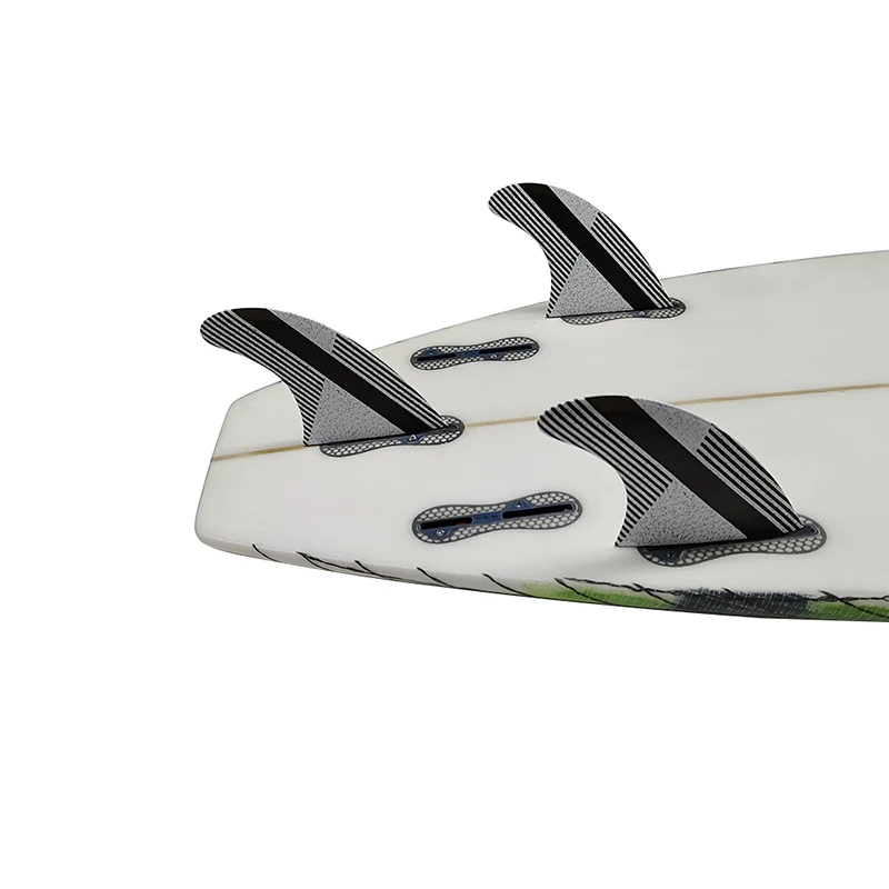 Double Tabs 2 Size M/L Fins Black with White Color Fiberglass Honeycomb 3 pcs/set Fins UPSURF Surfboard  Accessories