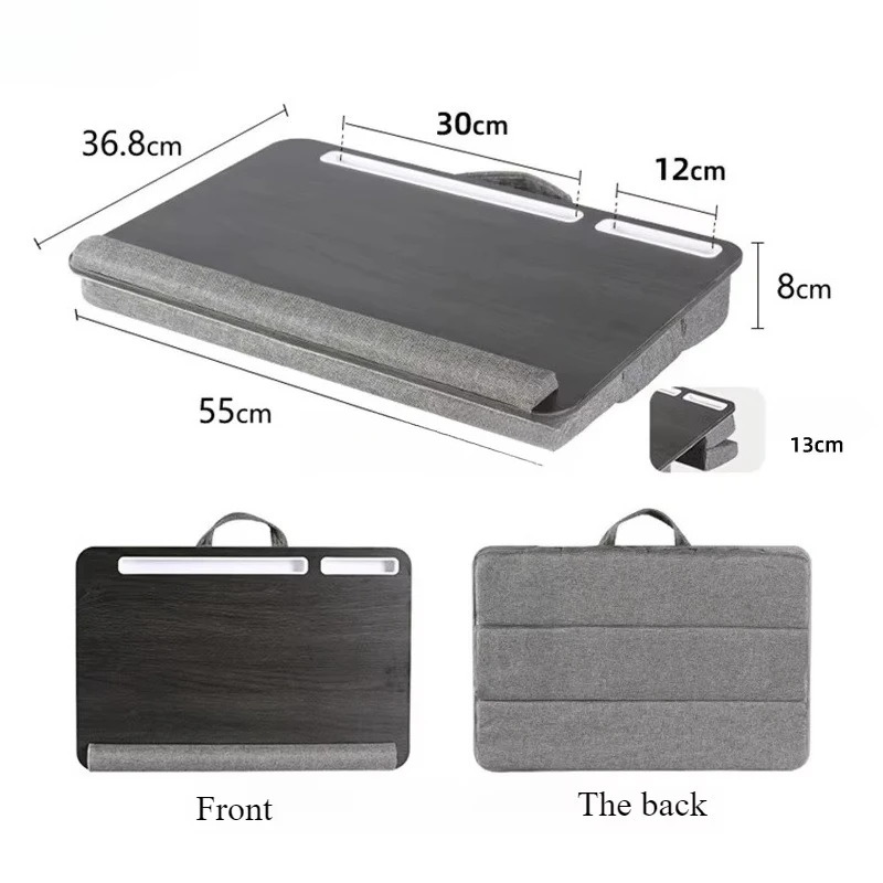 Solid Wood Lap Desk Bed Table, Multifunctional Adjustable Laptop Desk Stand, Portable Notebook Desk for Home Bed Couch