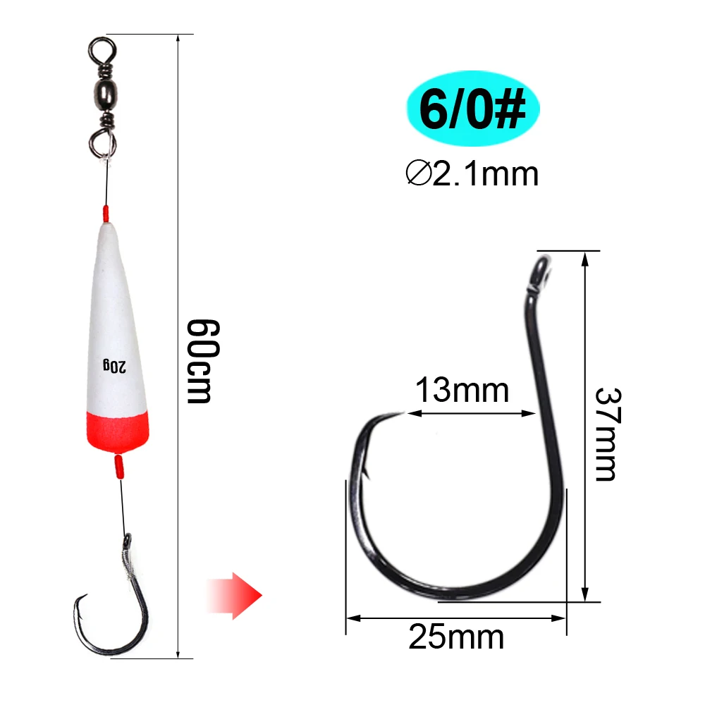 Anzuelos circulares Jig Head de cabeza plana para pez gato y carpa - imagen 3