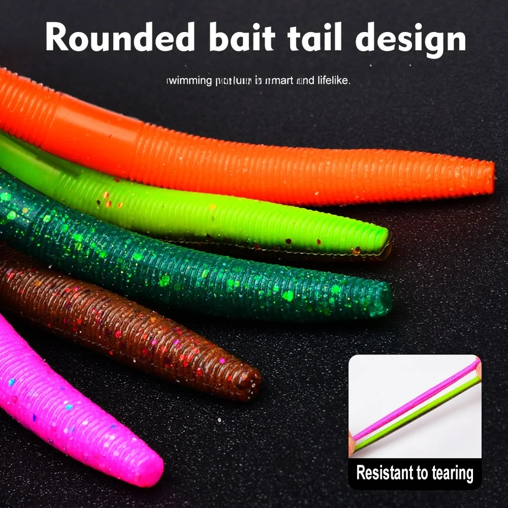 

Enhanced Fish Attraction Lures Realistic Swimbaits Soft Plastic Worms Lifelike Swimming Action Two Versatile Lengths