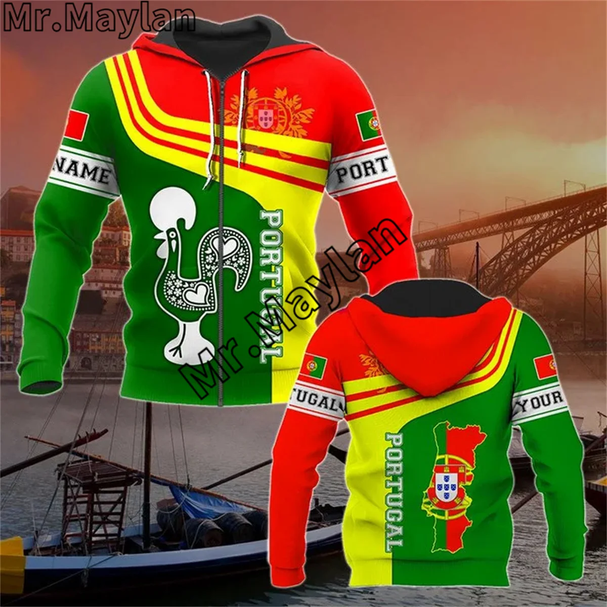 CUSTOMIZE PORTUGAL COAT OF ARMS FLAG 3D Print ADULT Hoodie Men/Women Sweatshirt Streetwear Zip Pullover Casual Jacket Tracksuits