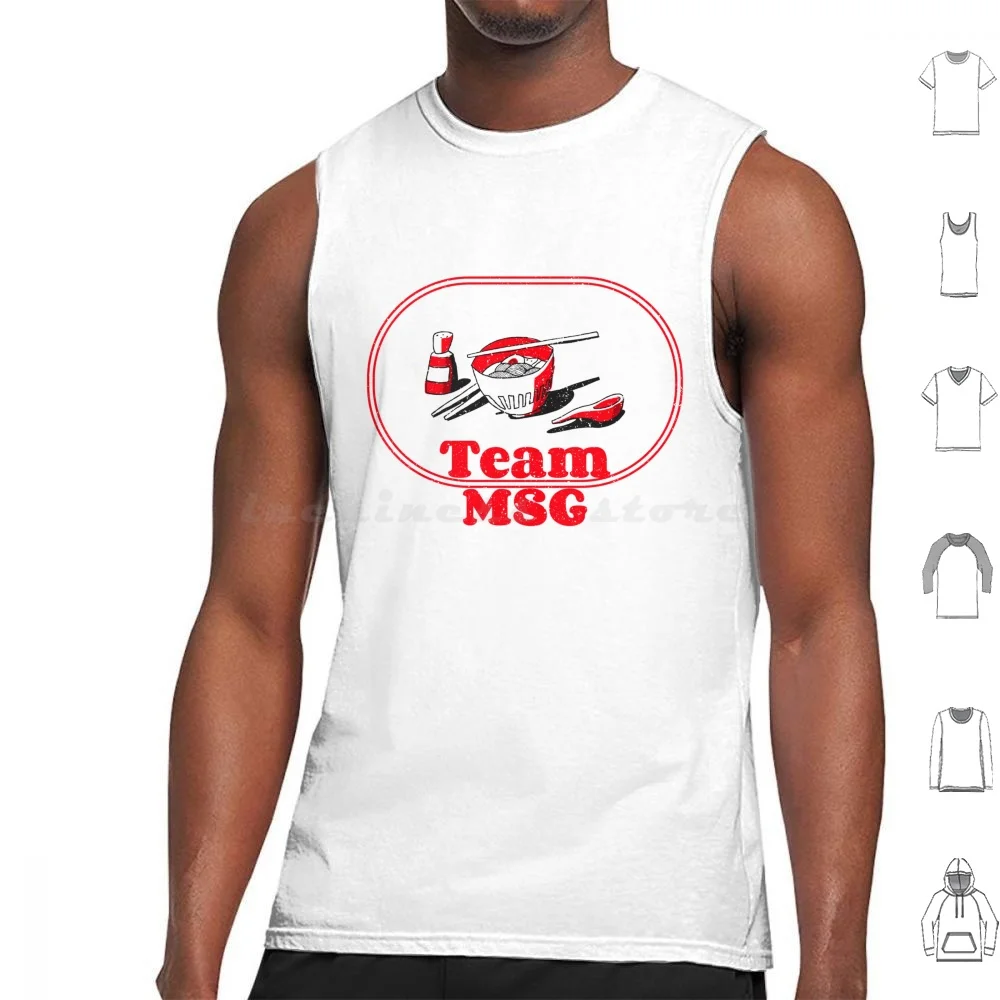 Team Msg Tank Tops Print Cotton Asian Ramen Instant Noodles Food Oppa Ramyun Snack Japanese Food Boba Asian Snacks Noodle