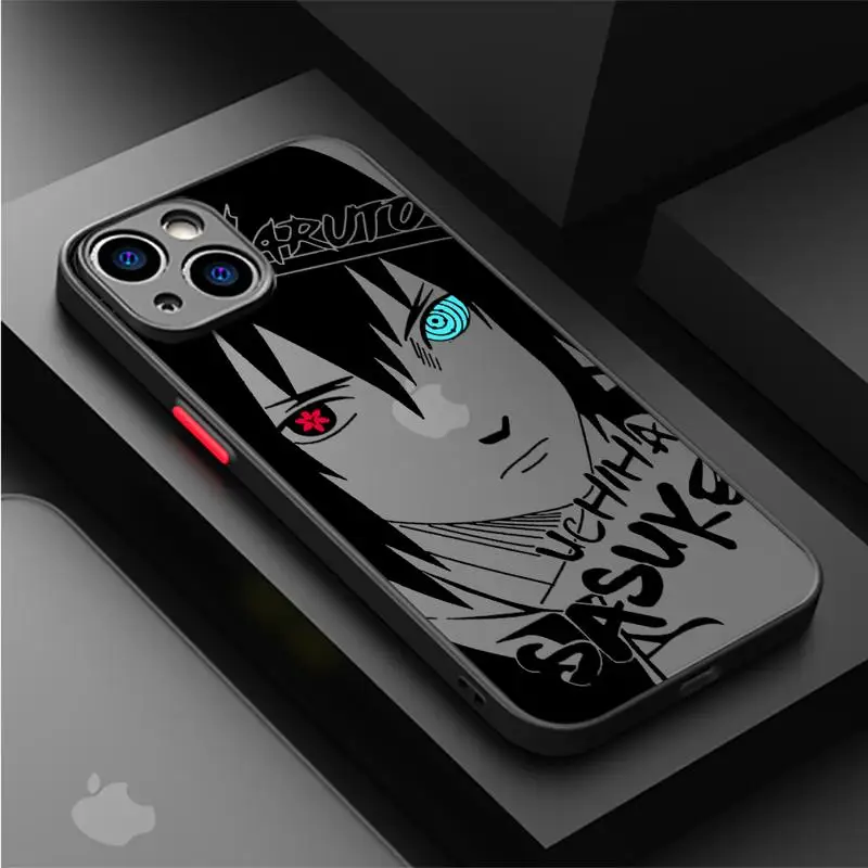 Anime Cool-N-Narutos Case For Apple iPhone 15 11 14 13 12 Pro 7 XR X XS Max 8 Plus 6 6S SE 2022 15Pro Black Matte Phone Funda