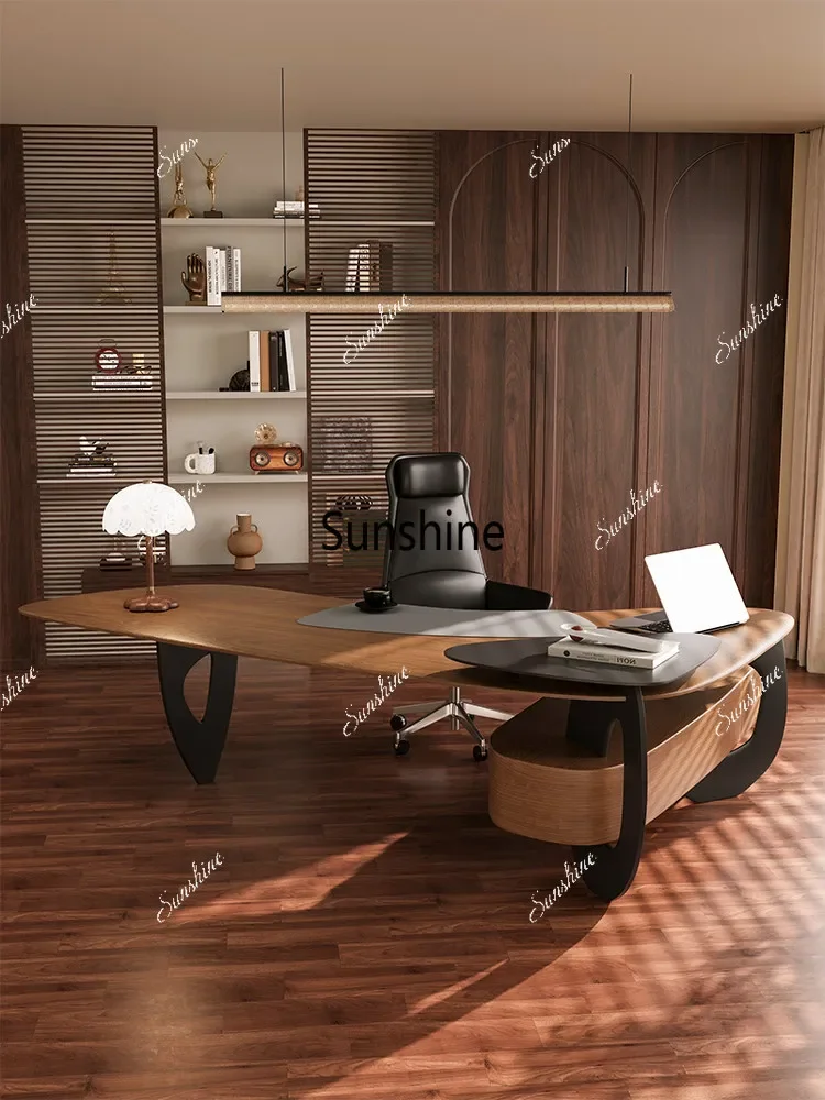 YDesk boss business atmosphere Italian light luxury high sense, solid wood design