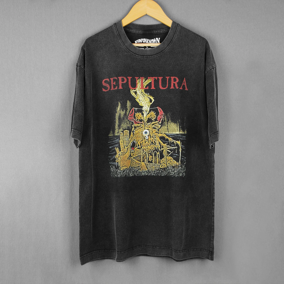 Sepultura T-Shirt Arise Destruction Kreator Thrash Death Metal Long Sleeves Washed Cotton Men's Clothing Short Sleeve Tee Shirt