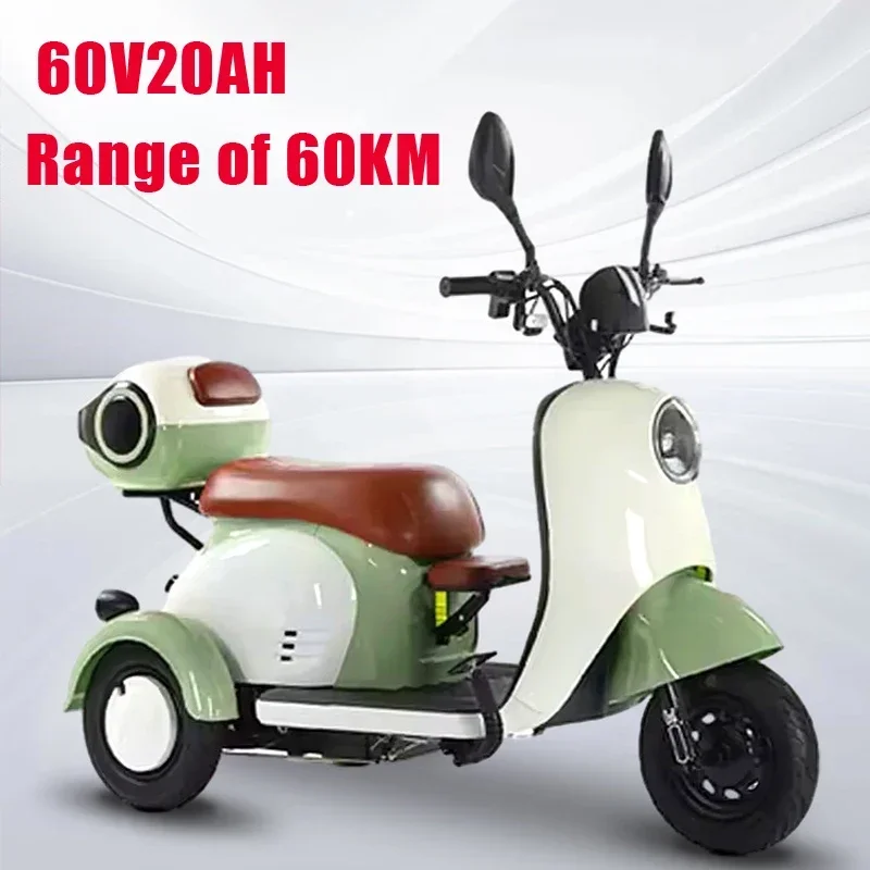 

60V20AH battery life 60KM electric tricycle adult leisure electric vehicle travel small three-wheeled electric vehicle