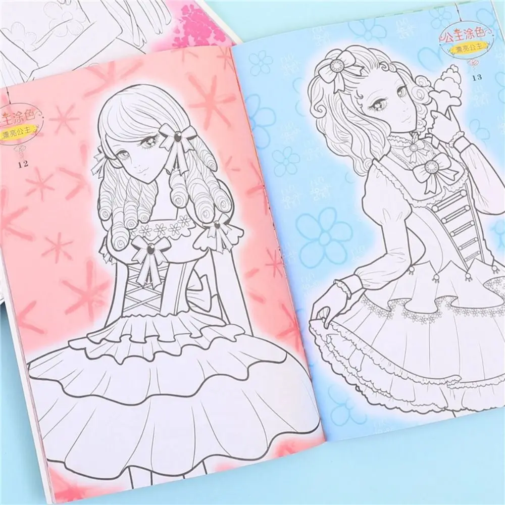 

6 Books/Set Princess Children Drawing Book Coloring Tracing Painting Learning Copybooks Practice Drawing Cartoon Picture Toy