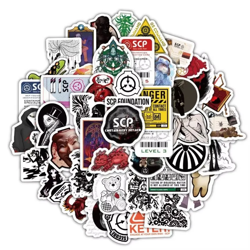 60Pcs/Set Creative Horrible SCP Foundation Stickers DIY Notebook Desktop Skateboard Luggage Graffiti Decoration Waterproof