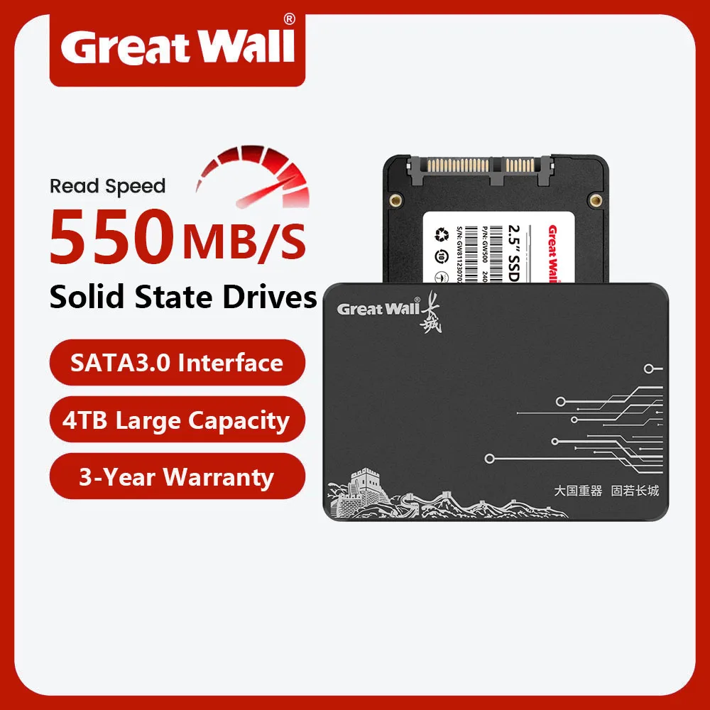 جريت وول SSD 128GB 240GB 480GB 1TB SSD SATA SATAIII 256GB 512GB 2TB SSD HDD 2.5 ''قرص صلب محرك الحالة الصلبة الداخلي للكمبيوتر الشخصي