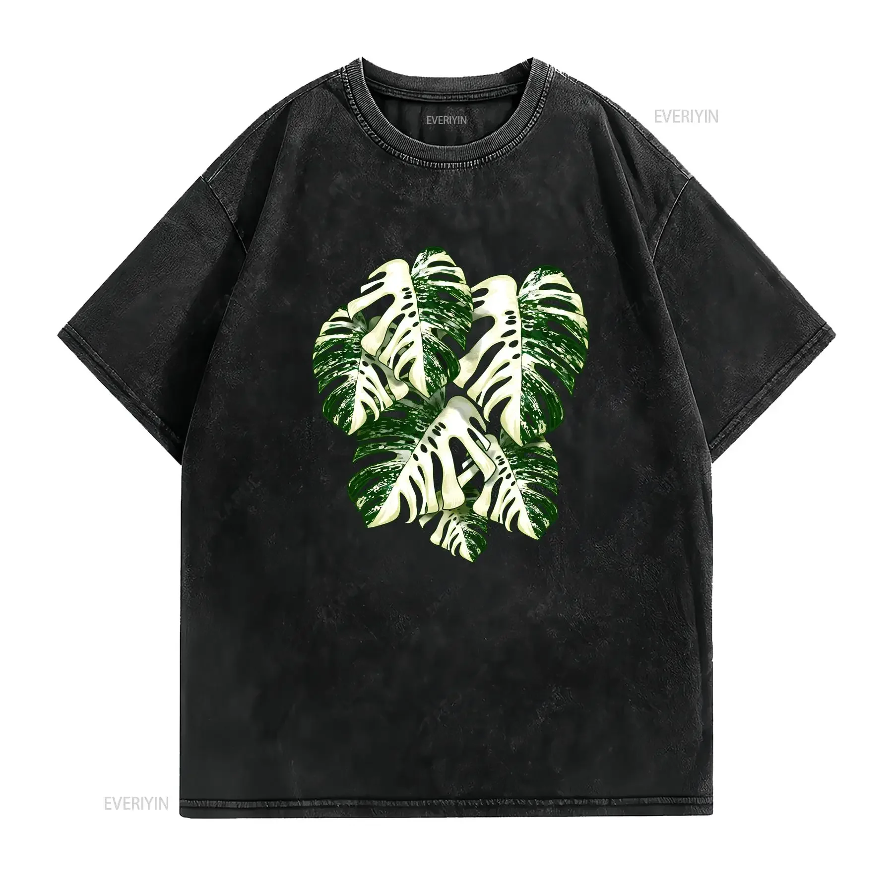 Variegated Monstera T Shirt Plant lover Houseplant Leaf SweaT vintage Washed Unisex Versatile Comfortable Stylish Casual