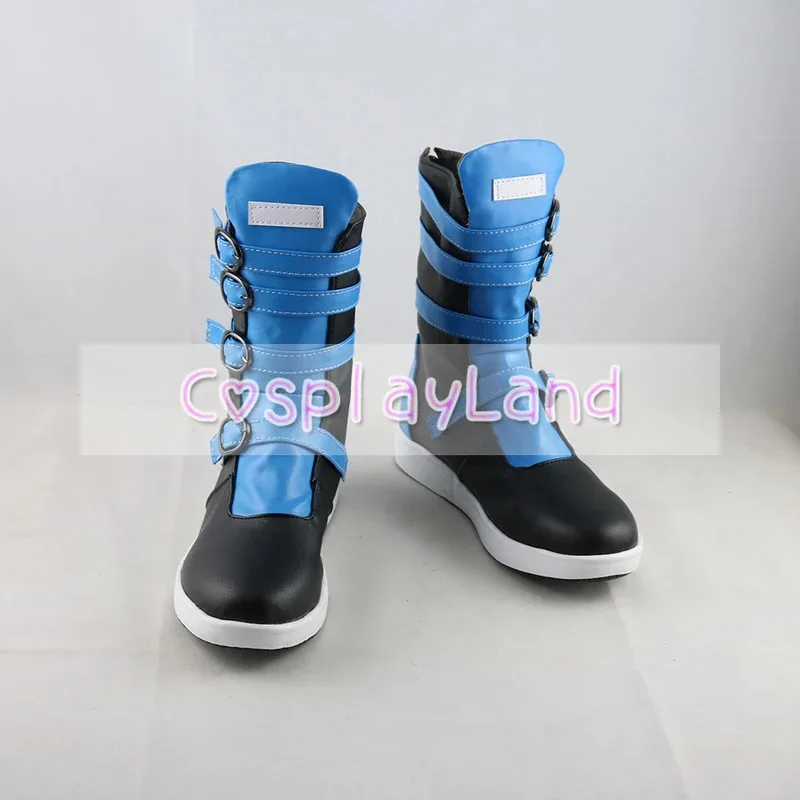 

2025 aaa Twisted Wonderland Idia Shroud Cosplay Boots Blue Men Costume Customized Accessories Halloween Party Shoes