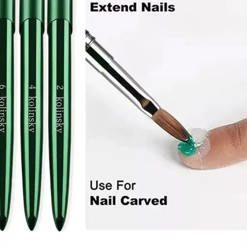 

Nuovo pennello per unghie acrilico Kolinsky di alta qualità Nuovo prodotto Pennello Kolinsky puro al 100% in metallo per unghie