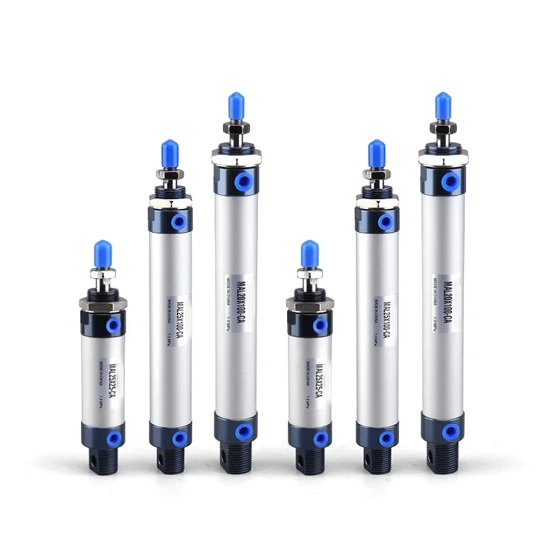 MAL Series Mini Pneumatic Air Cylinder 16mm 20mm 25mm 32mm Bore 25mm - 300mm Stroke Double Acting Single Rod Aluminum Alloy