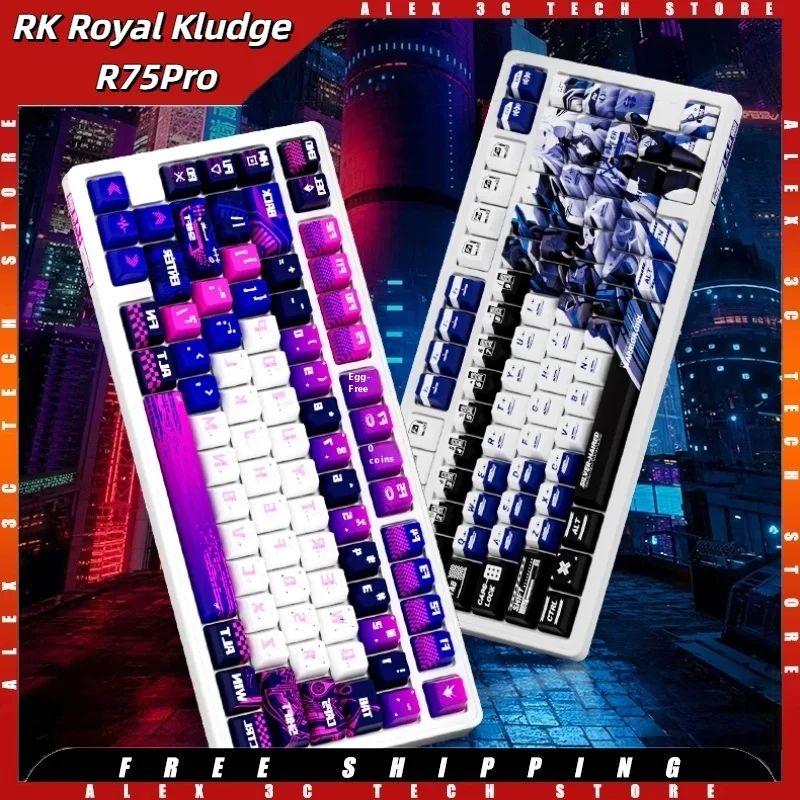 

RK Royal Kludge R75Pro Клавиатура с магнитным переключателем 8 кГц RT0.005 мм HIFI Звук с возможностью горячей замены Эргономичная игровая клавиатура 75% для Windows и Mac