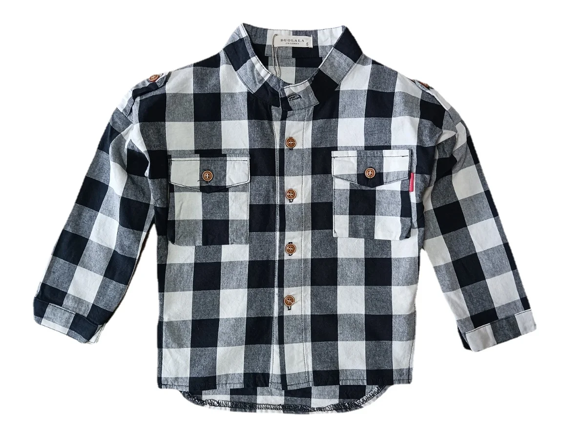 

Boys Plaid shirt spring and autumn new children clothes kids clothes top