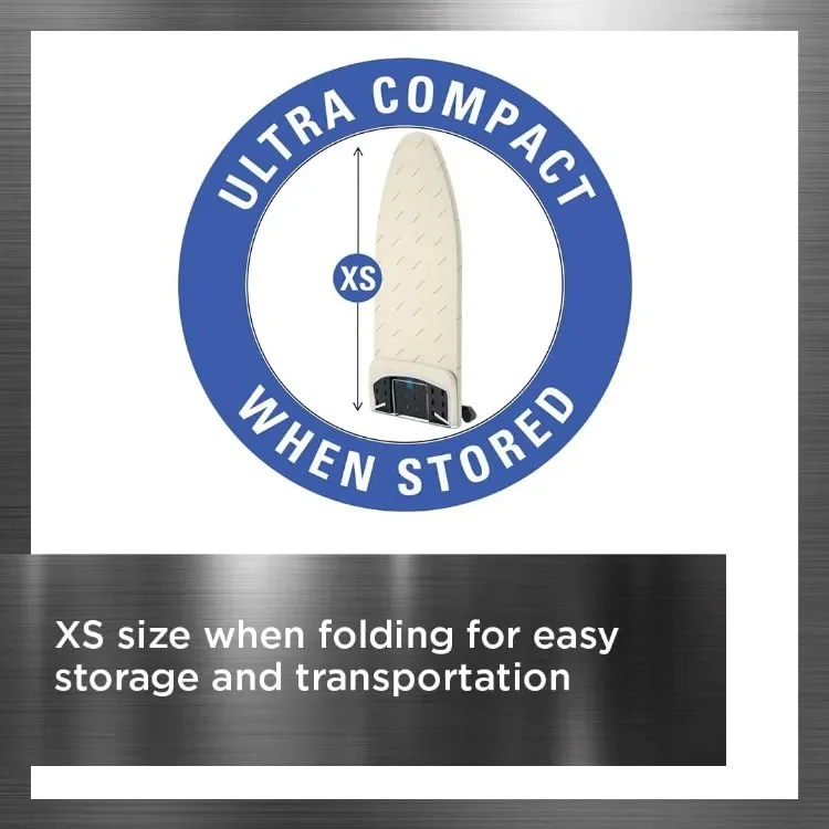 لوح كي مدمج احترافي مع حامل شماعات مقاس 18 × 54 بوصة لتوفير المساحة، قابل للطي، 4 أرجل IB9100، بيج #4