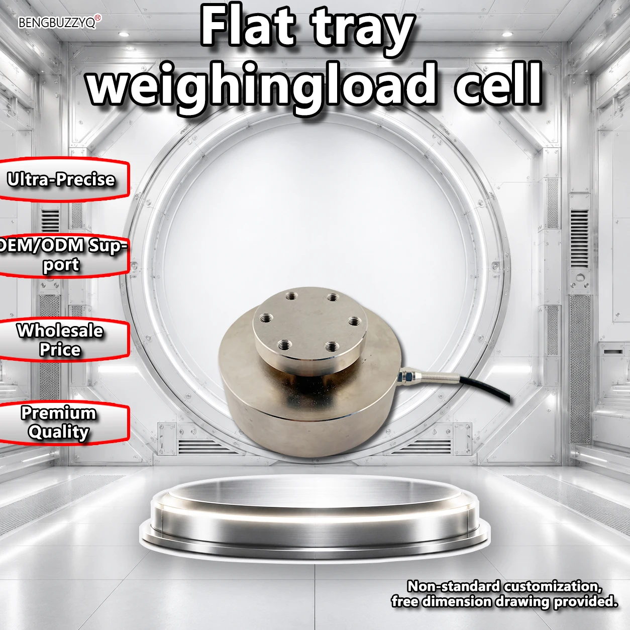Spoke Compression Force Sensor Alloy Steel Load Cell (5T/10T/20T/30T/50T), Industrial Grade Weight Transducer IP66 Waterproof