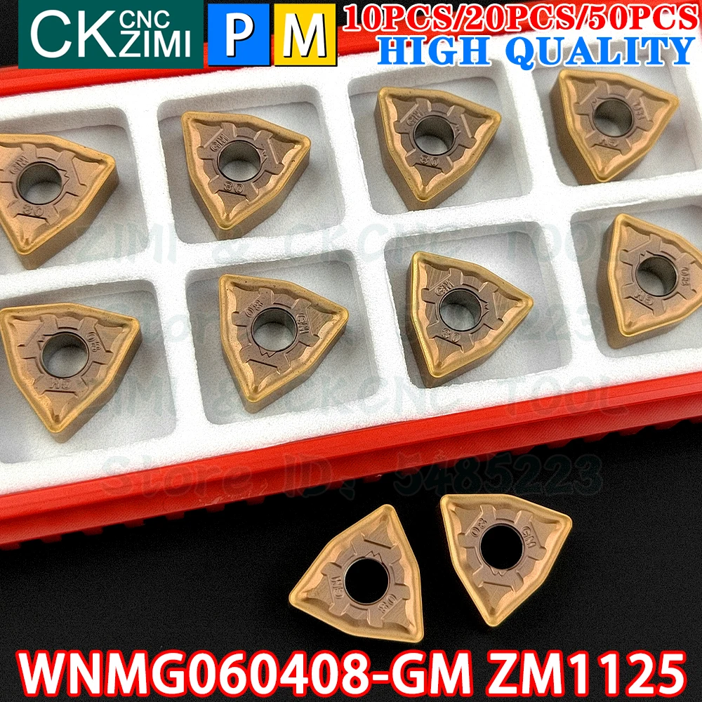 WNMG060408-GM ZM1125 WNMG 060408 GM ZM1125 Insertos de carburo Herramientas de inserto de torneado externo Máquina CNC negativa Herramientas de corte de torno de metal para acero inoxidable